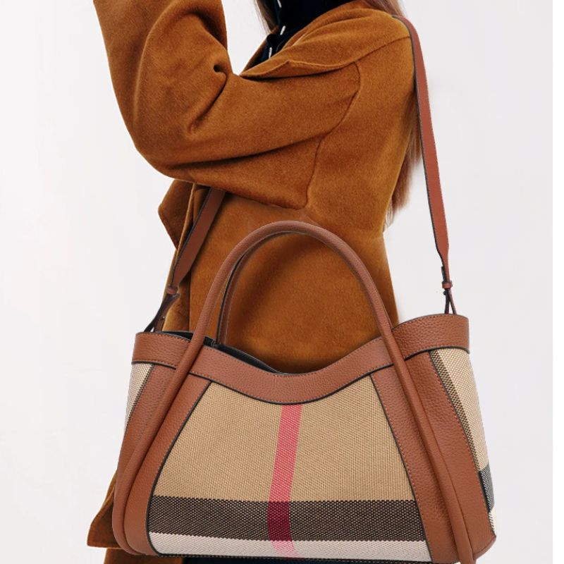 Bolsa Grande Xadrez - Couro Premium