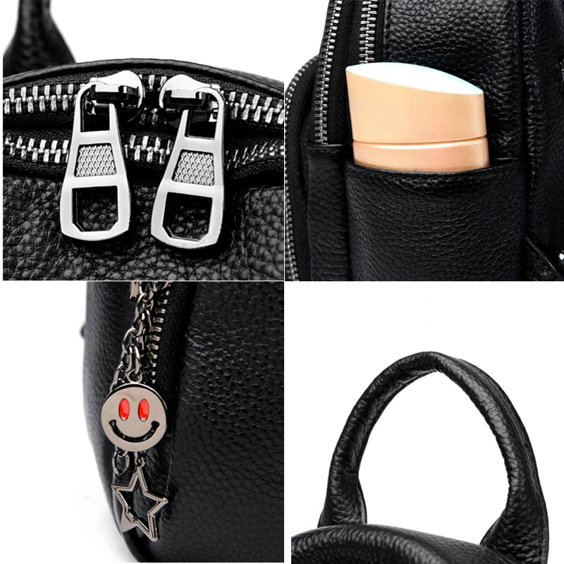 Mochila Feminina Pequena couro