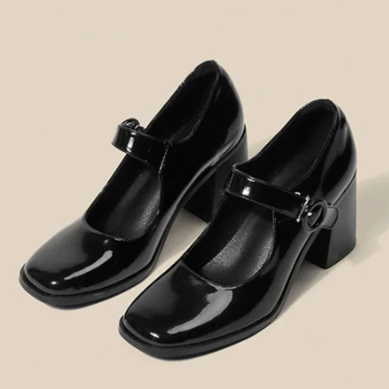 Sapato Mary Jane Britânico Retro - Preto