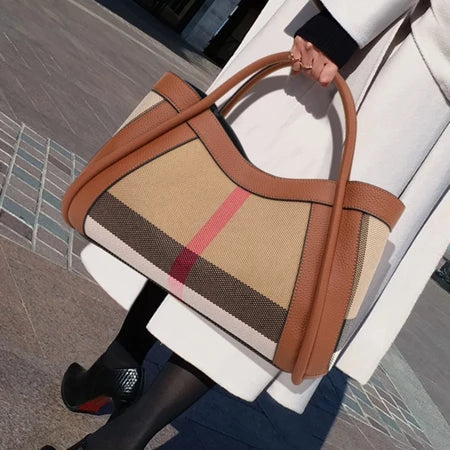 Bolsa Grande Xadrez - Couro Premium