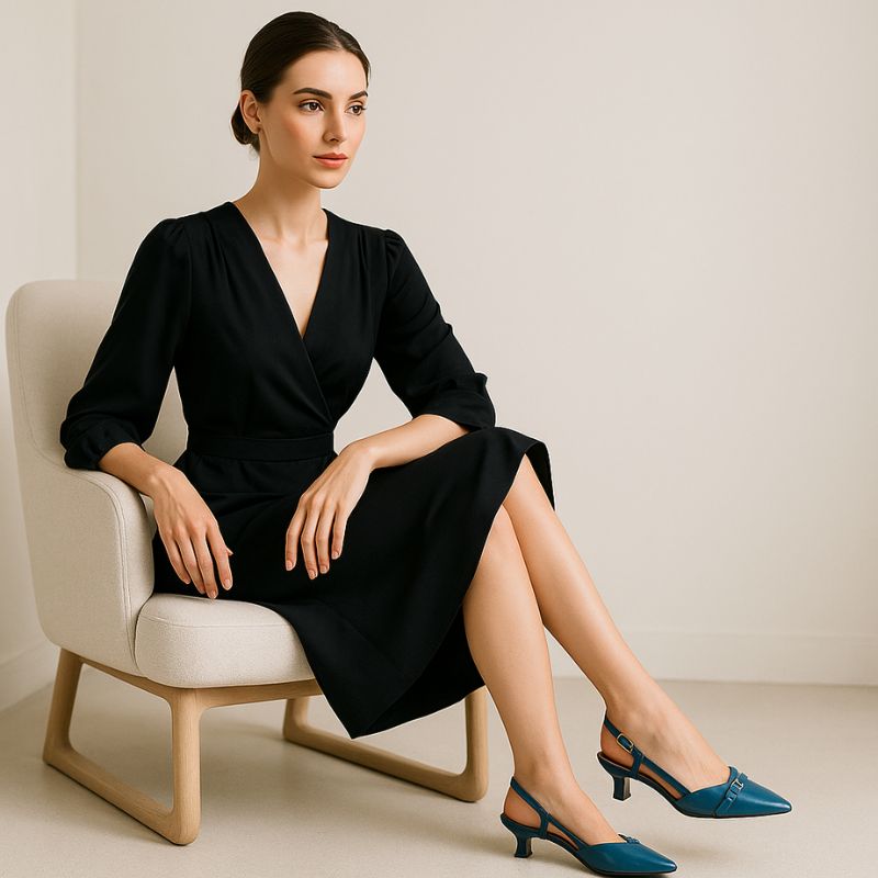 Sapato slingback  Azul céu