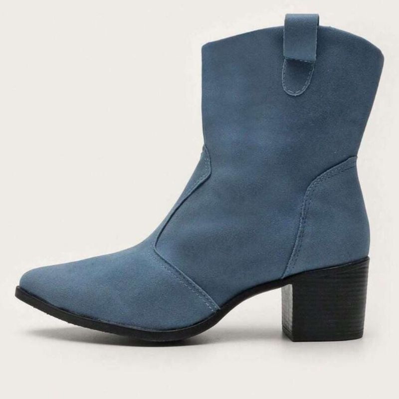 Bota Feminina Texana Cano Curto Jeans