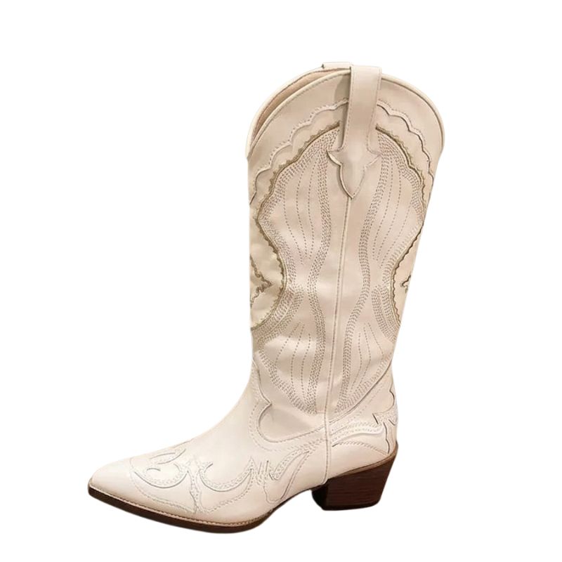 Bota Texana Feminina Bege Canion