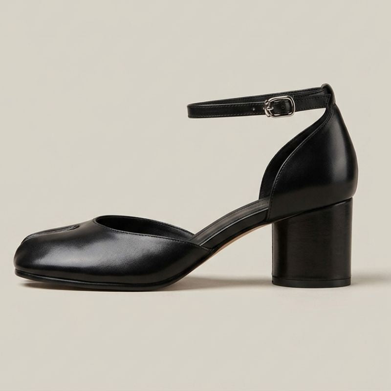 Sapato Tabi Mary Jane preto fosco