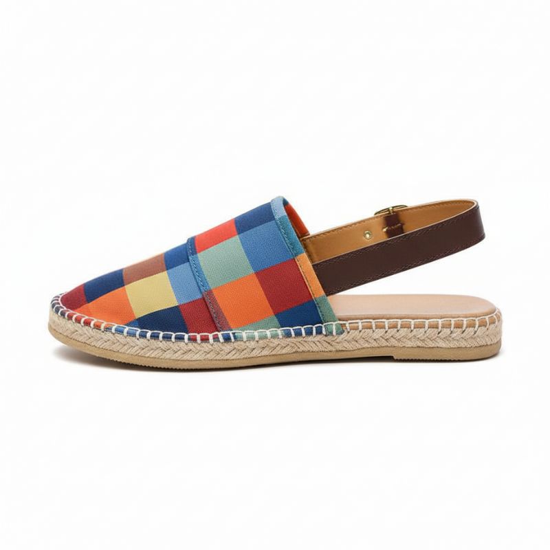 Alpargata Unissex Estampada Xadrez Confortável Tira Ajustável