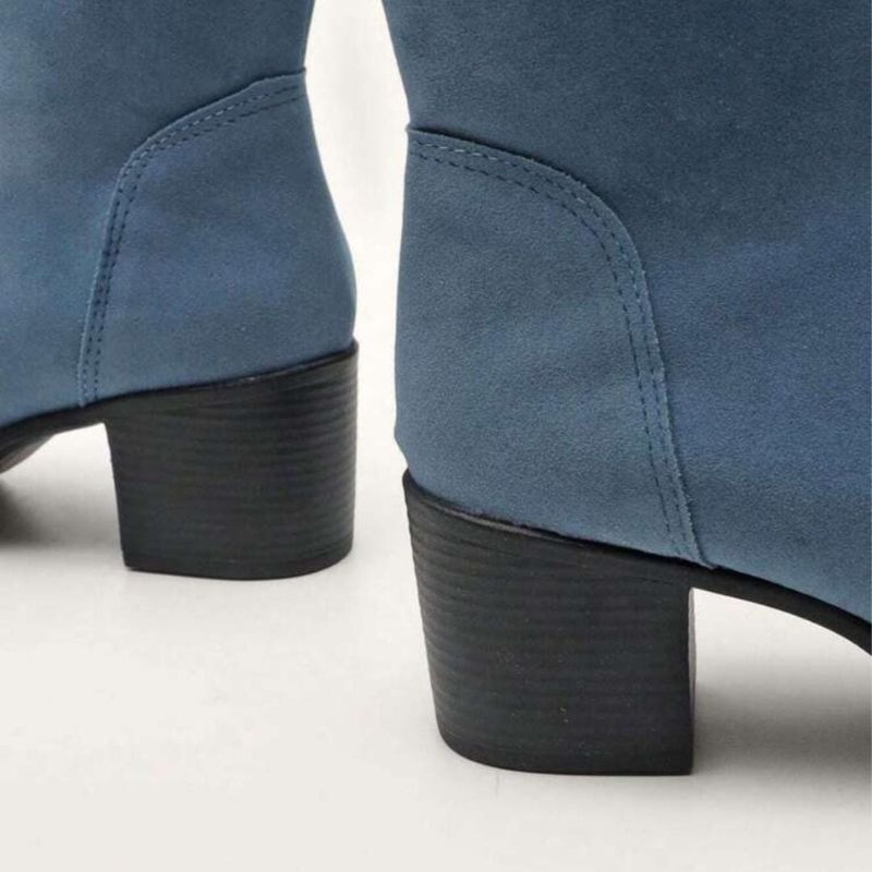 Bota Feminina Texana Cano Curto Jeans