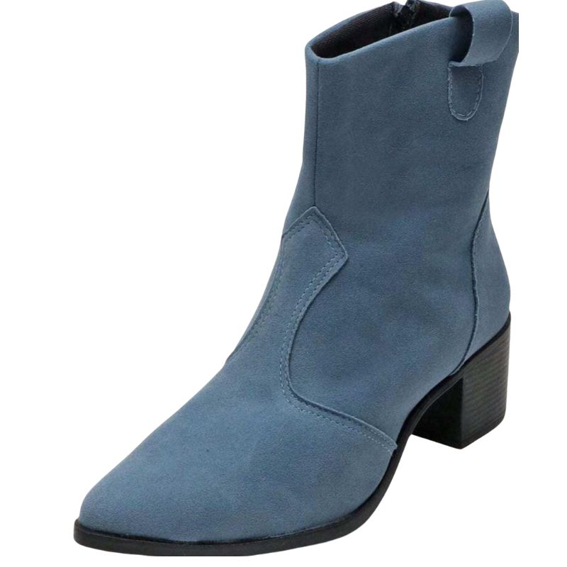 Bota Feminina Texana Cano Curto Jeans