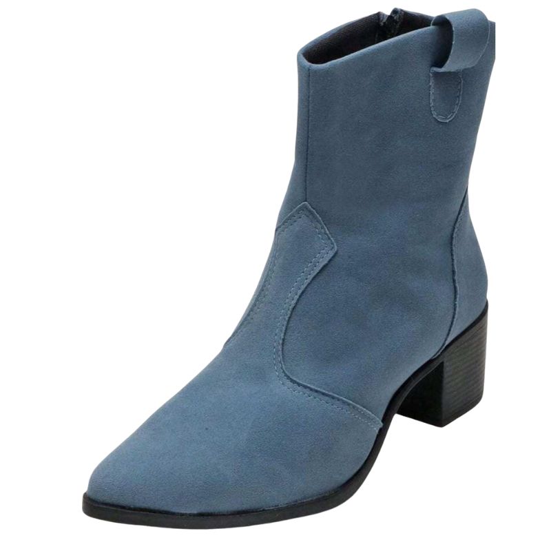 Bota Feminina Texana Cano Curto Jeans