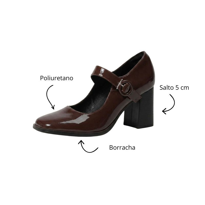 Sapato Mary Jane Britânico Retro