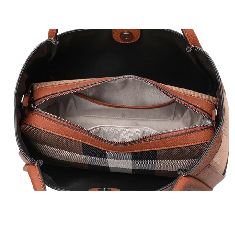 Bolsa Grande Xadrez - Couro Premium