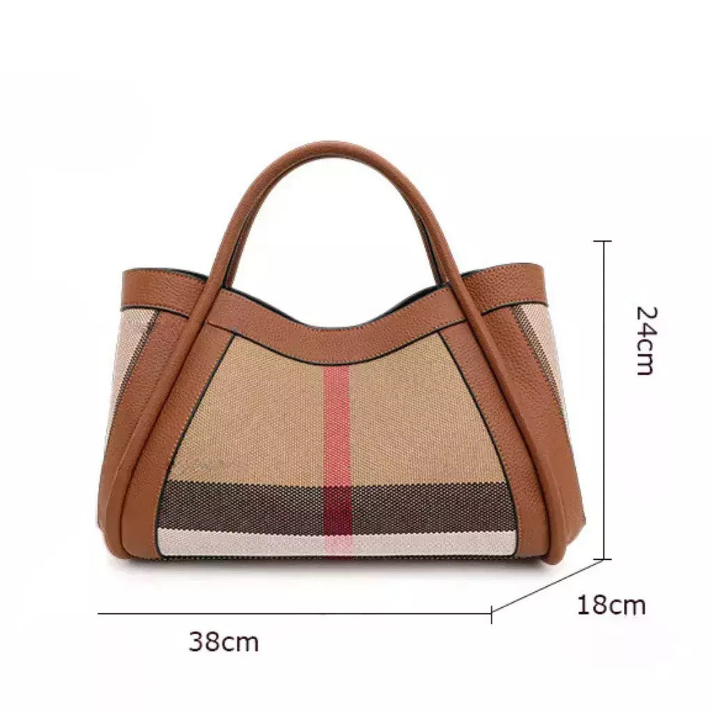 Bolsa Grande Xadrez - Couro Premium