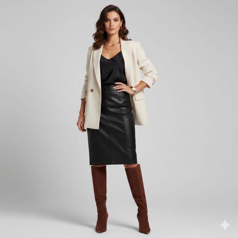 Bota Feminina Cano Longo Bico Fino Bia