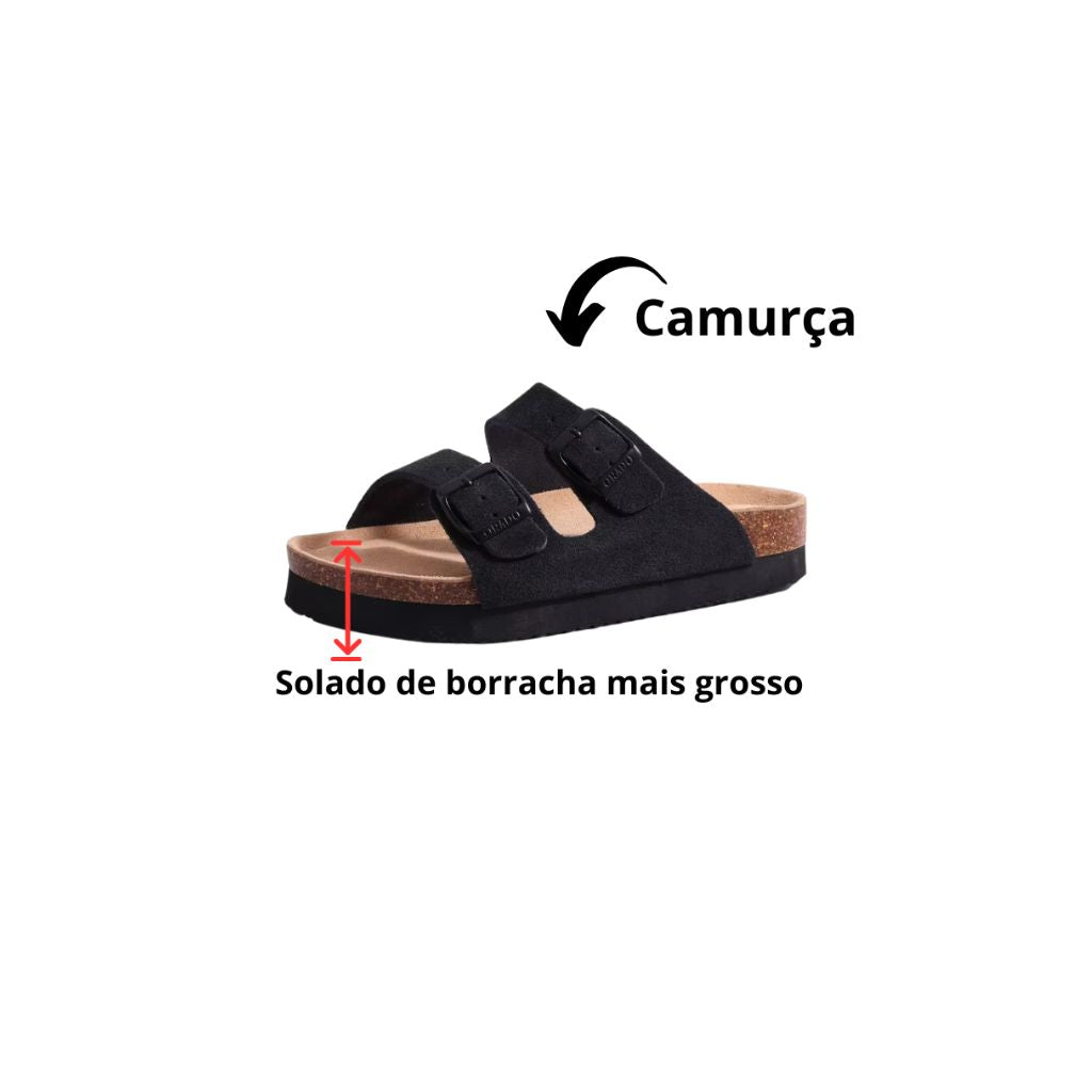 Papete Feminina Camurça Marrom