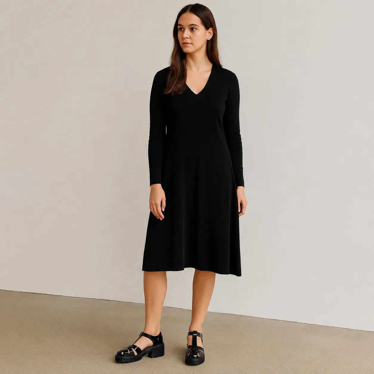 Look com Sandália Fisherman Feminina Tratorada Preta – Maitê