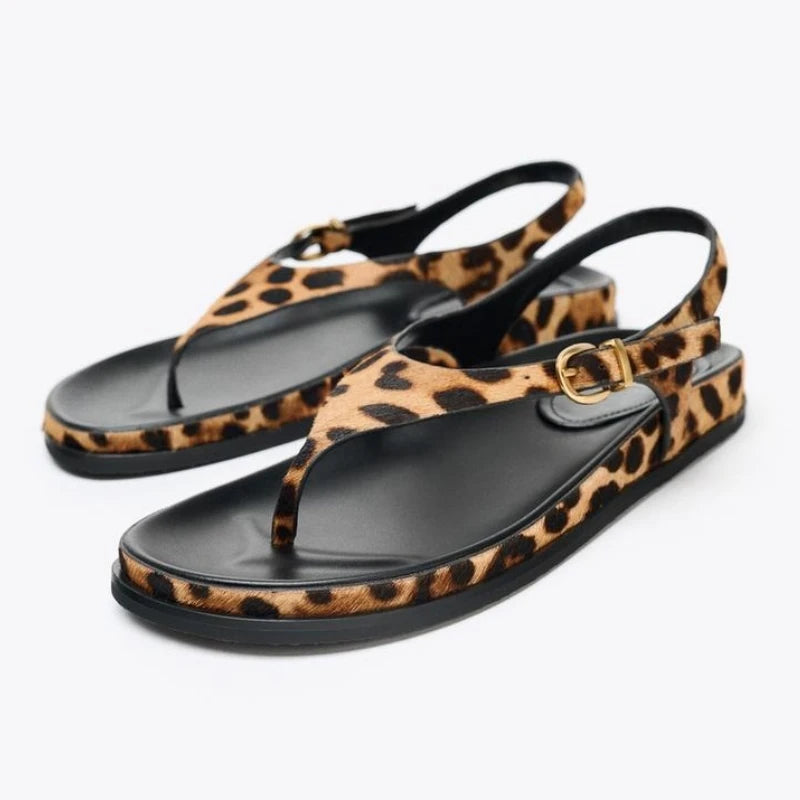 Sandália Rasteira Feminina -  Animal Print