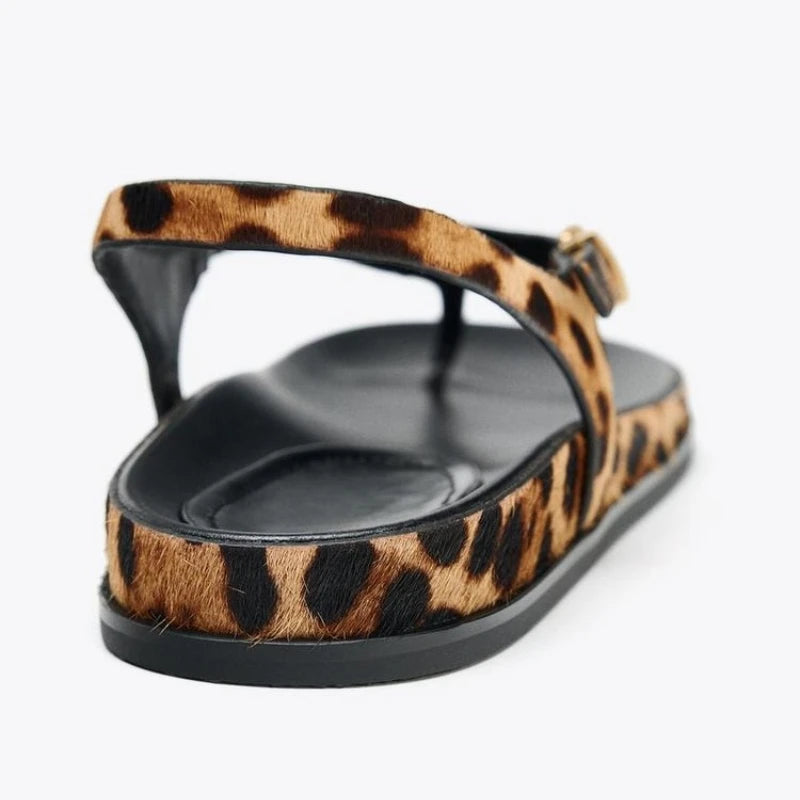 Sandália Rasteira Feminina -  Animal Print
