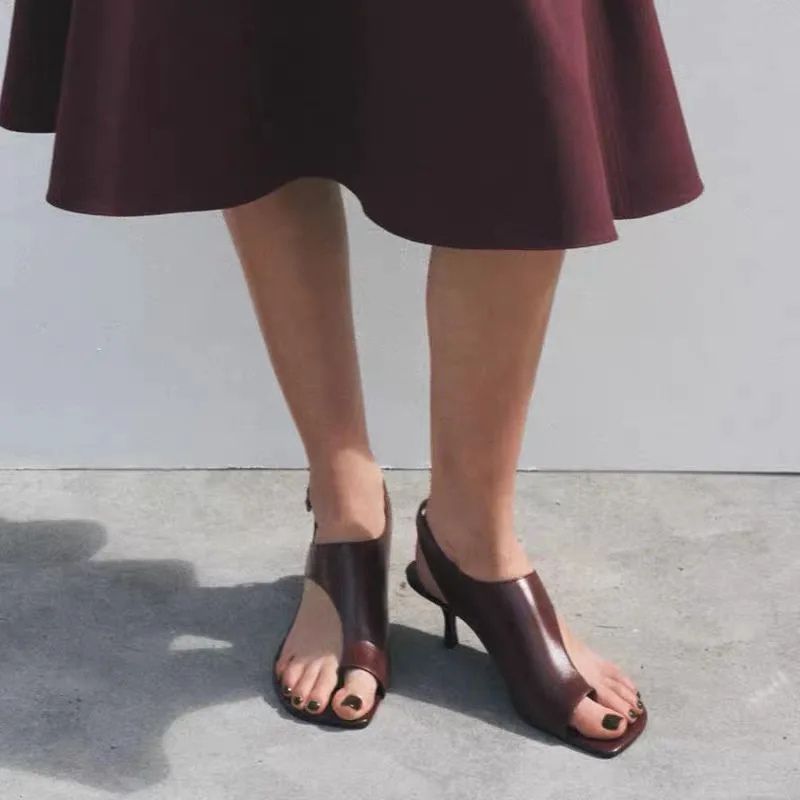 Sandalia Dedo Salto Médio