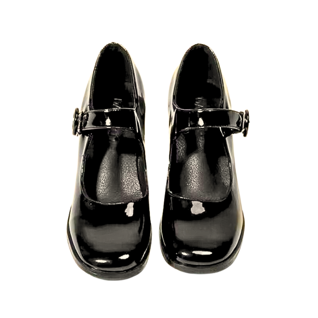 Sapato Mary Jane Britânico Retrô Preto