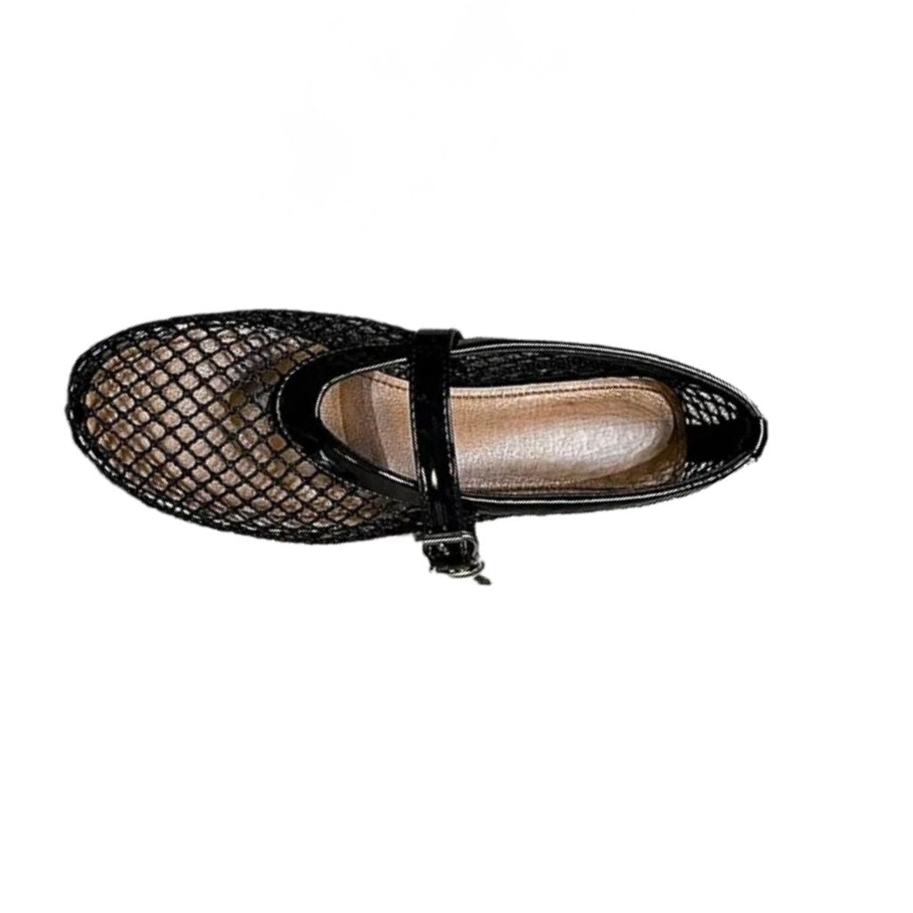 Sapato Mary Jane Boneca Rede Preta Pescador