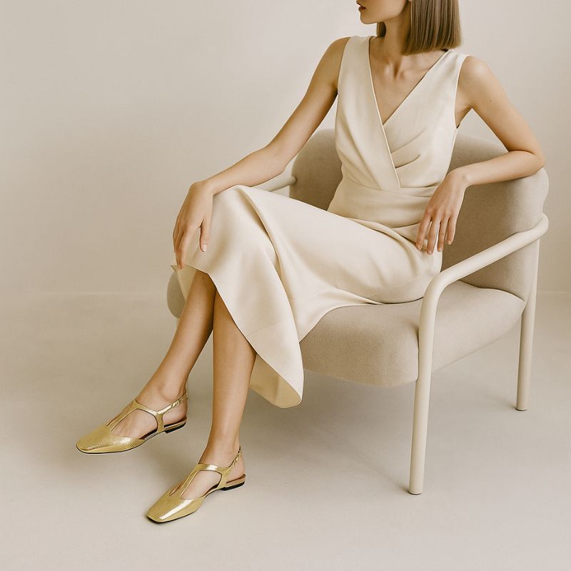 Slingback Salto Baixo Modelo Mary Jane