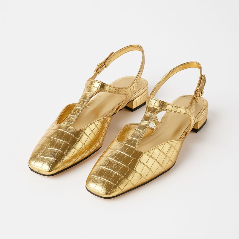 Slingback Salto Baixo Modelo Mary Jane