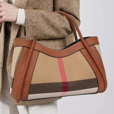 Bolsa Grande Xadrez - Couro Premium