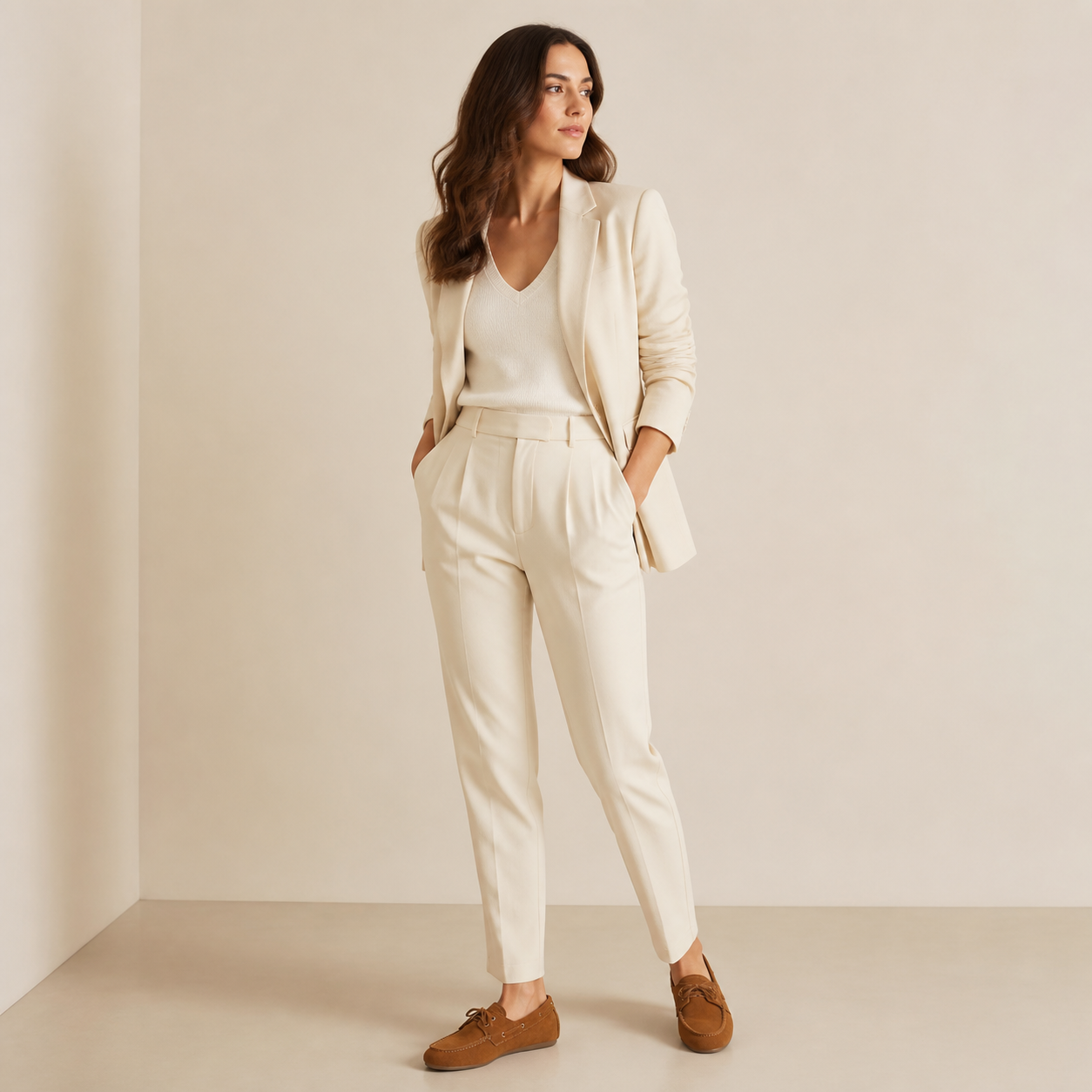Loafer Feminino de Couro Caramelo com Cadarço – Olívia - imagem 2