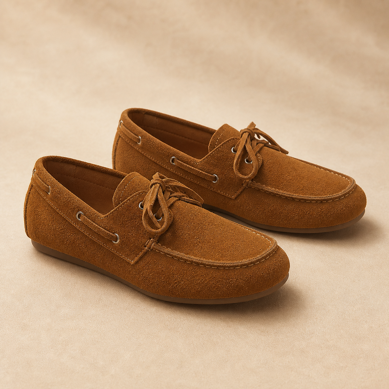 Loafer Feminino de Couro Caramelo com Cadarço – Olívia - imagem 6
