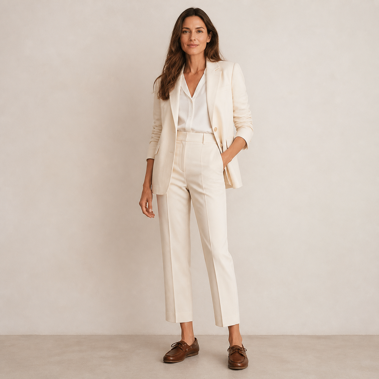 Loafer Feminino de Couro Marrom Claro com Cadarço – Olívia - imagem 2
