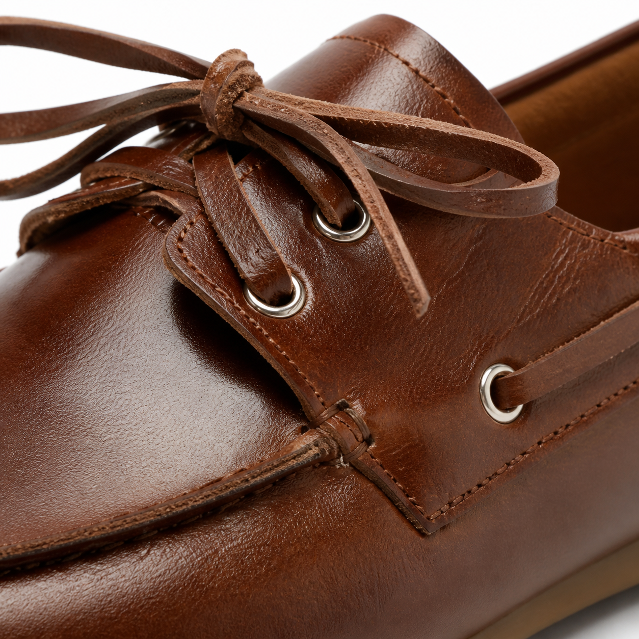Loafer Feminino de Couro Marrom Claro com Cadarço – Olívia - imagem 4