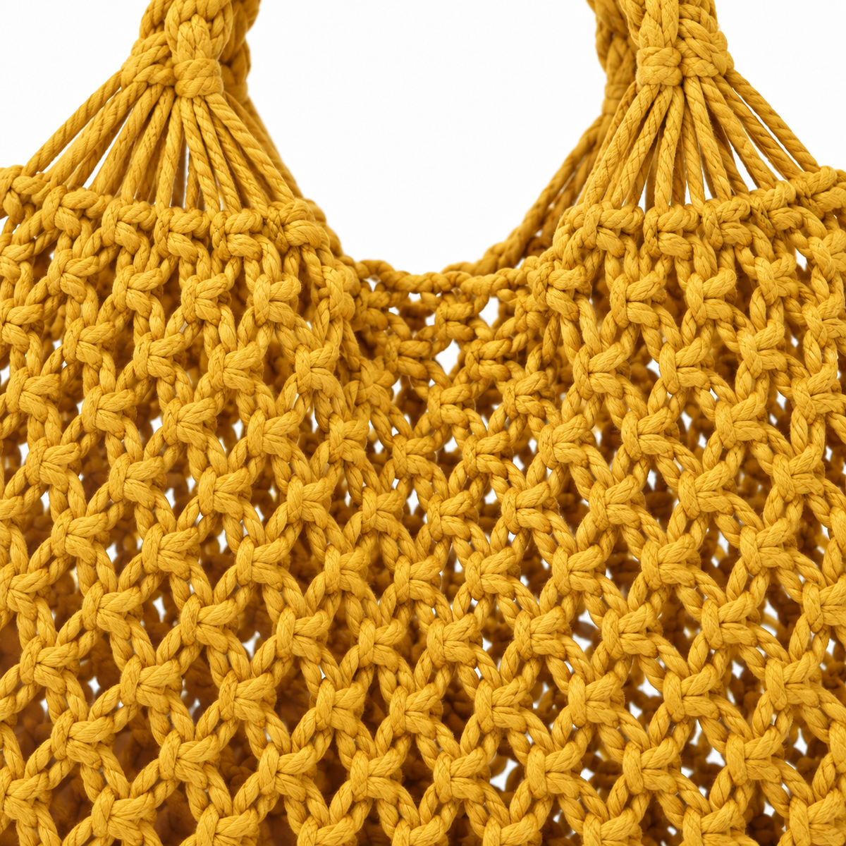 Bolsa de Praia Feminina em Crochê Amarela Maré - textura