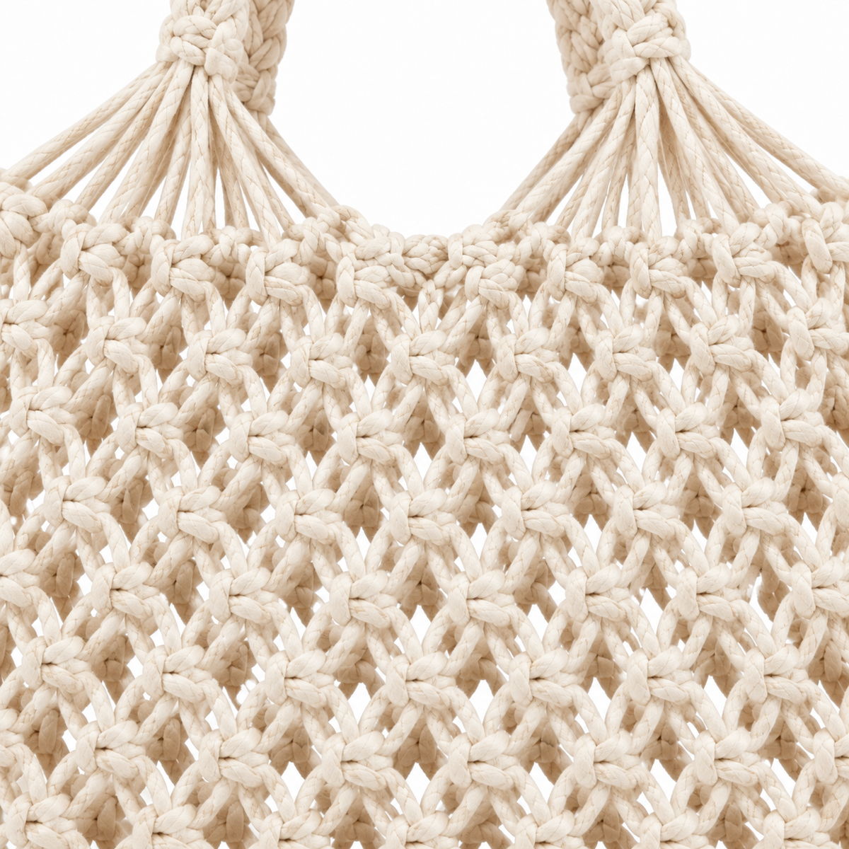 Bolsa de Praia Feminina em Crochê Branca Maré - textura