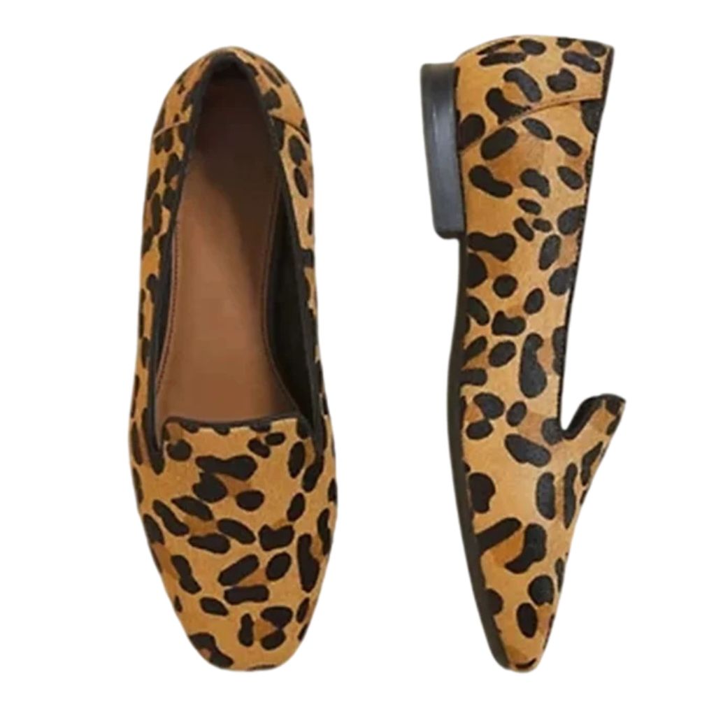 Mocassim Animal Print Serena visto de cima e de lado