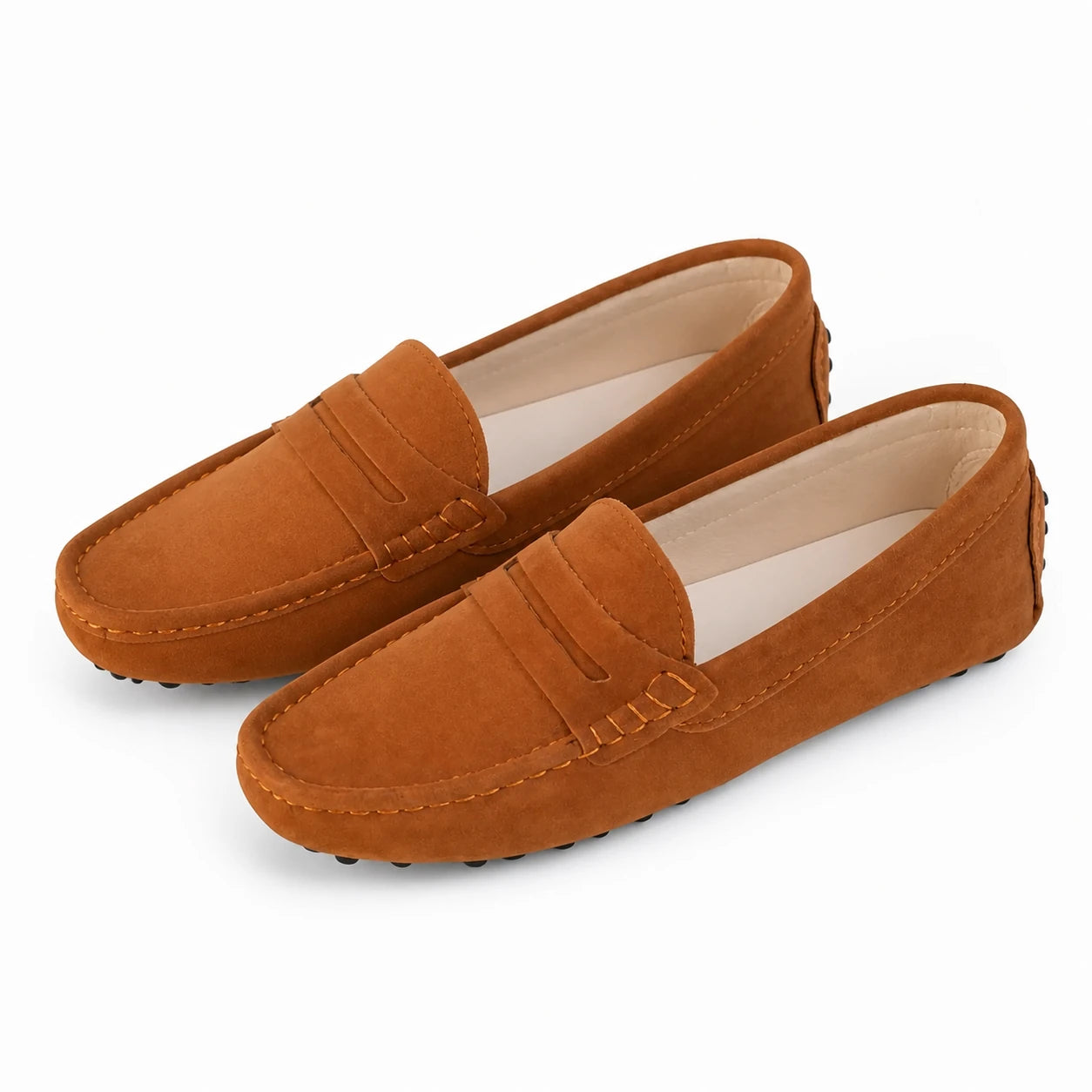 Par de mocassins femininos Marrom Elisa em vista superior