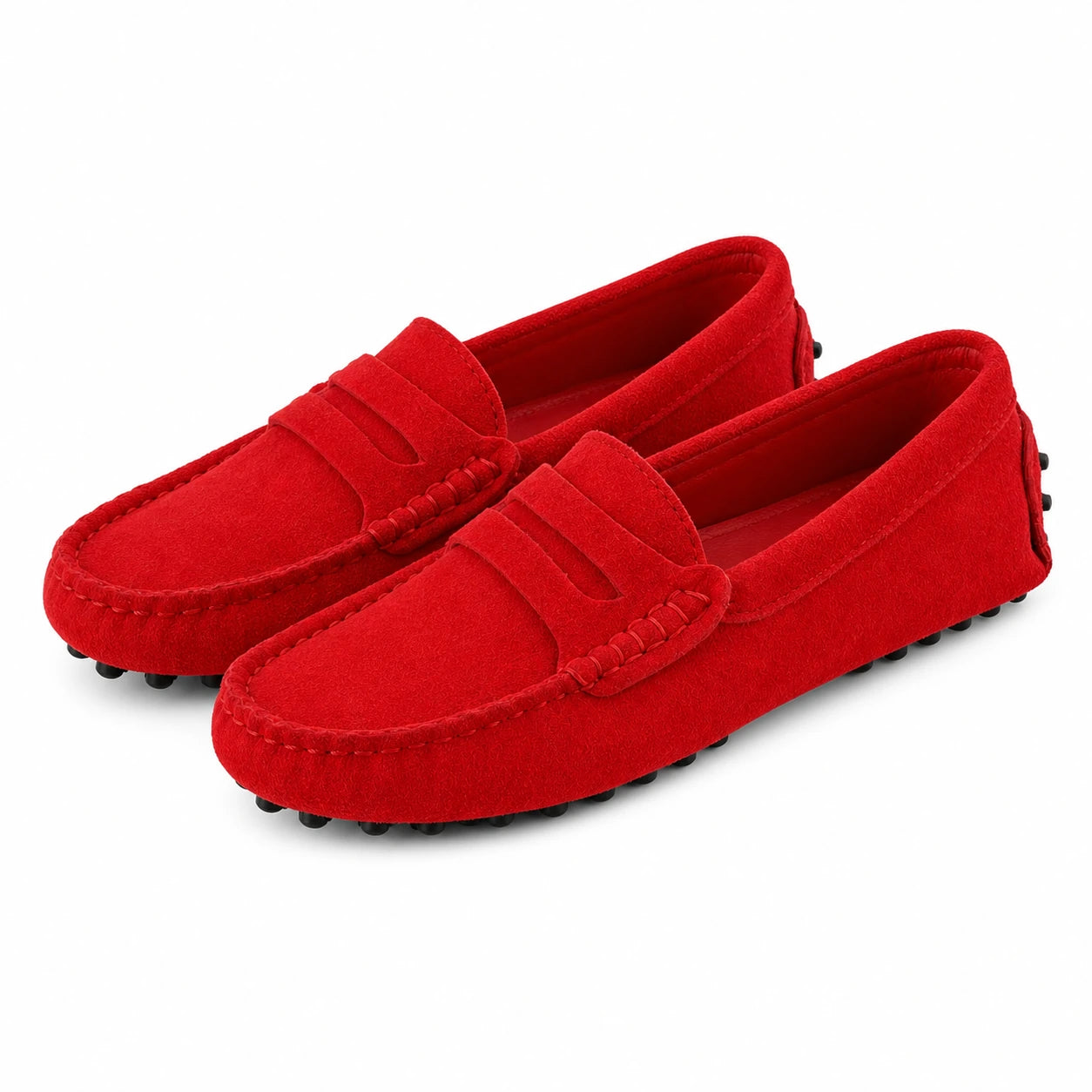 Par do Mocassim Feminino Vermelho Elisa em vista superior
