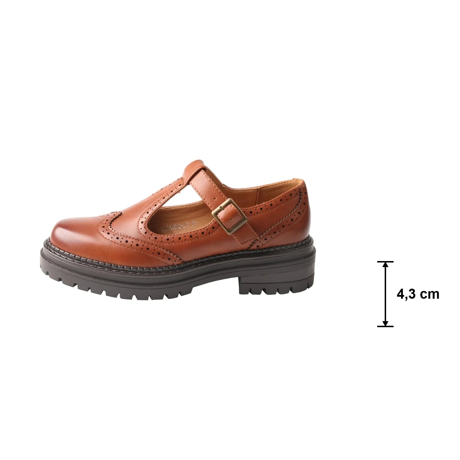 Mocassim feminino marrom claro Amélie com altura aproximada de 4,3 cm