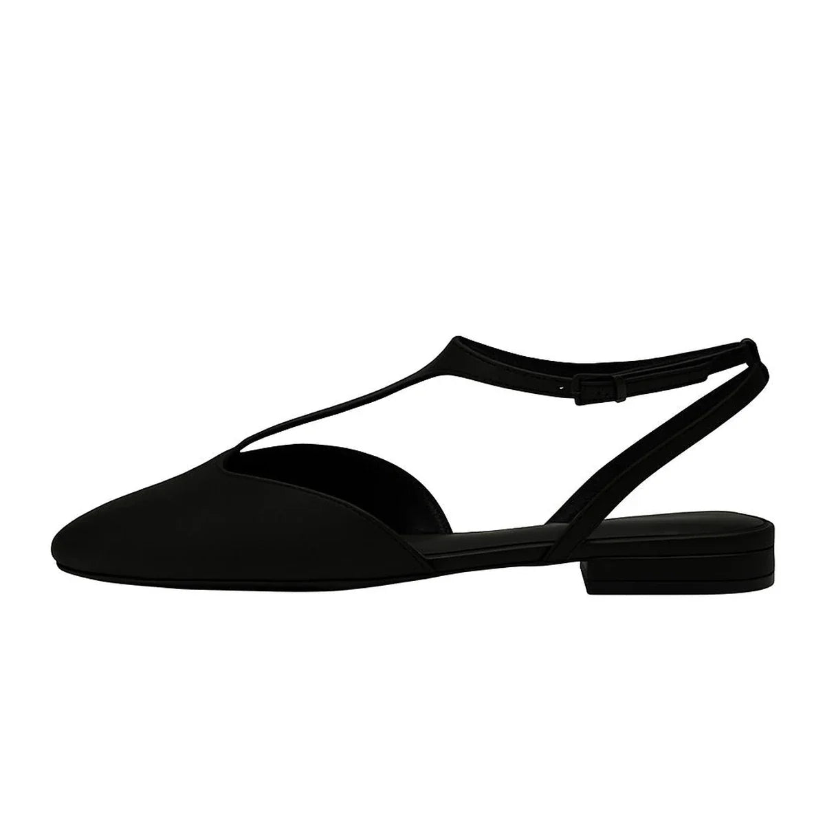Slingback feminino preto Celeste em fundo branco